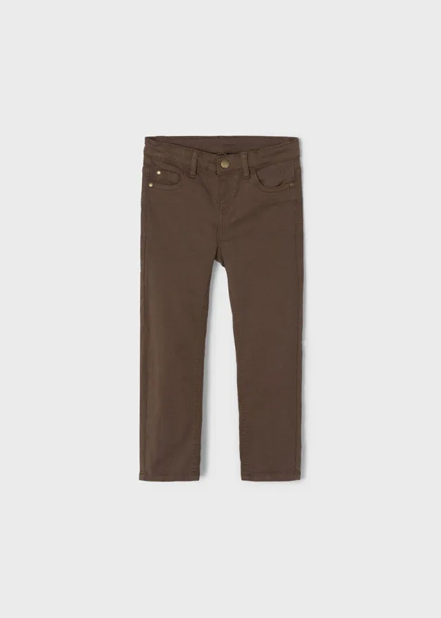 5 pocket regular fit pants for boy - Mocha