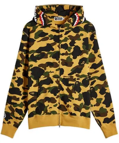 A Bathing Ape Men's 1st Camo Full Zip Shark Hoodie