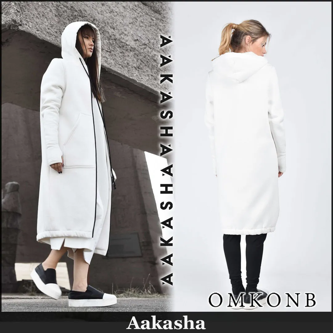 Aakasha  |Long Sleeves Plain Cotton Long Hoodies & Sweatshirts