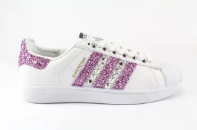 Adidas Superstar Glitter Glicine & Borchie