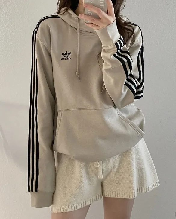 adidas  |Unisex Street Style Cotton Logo Hoodies & Sweatshirts