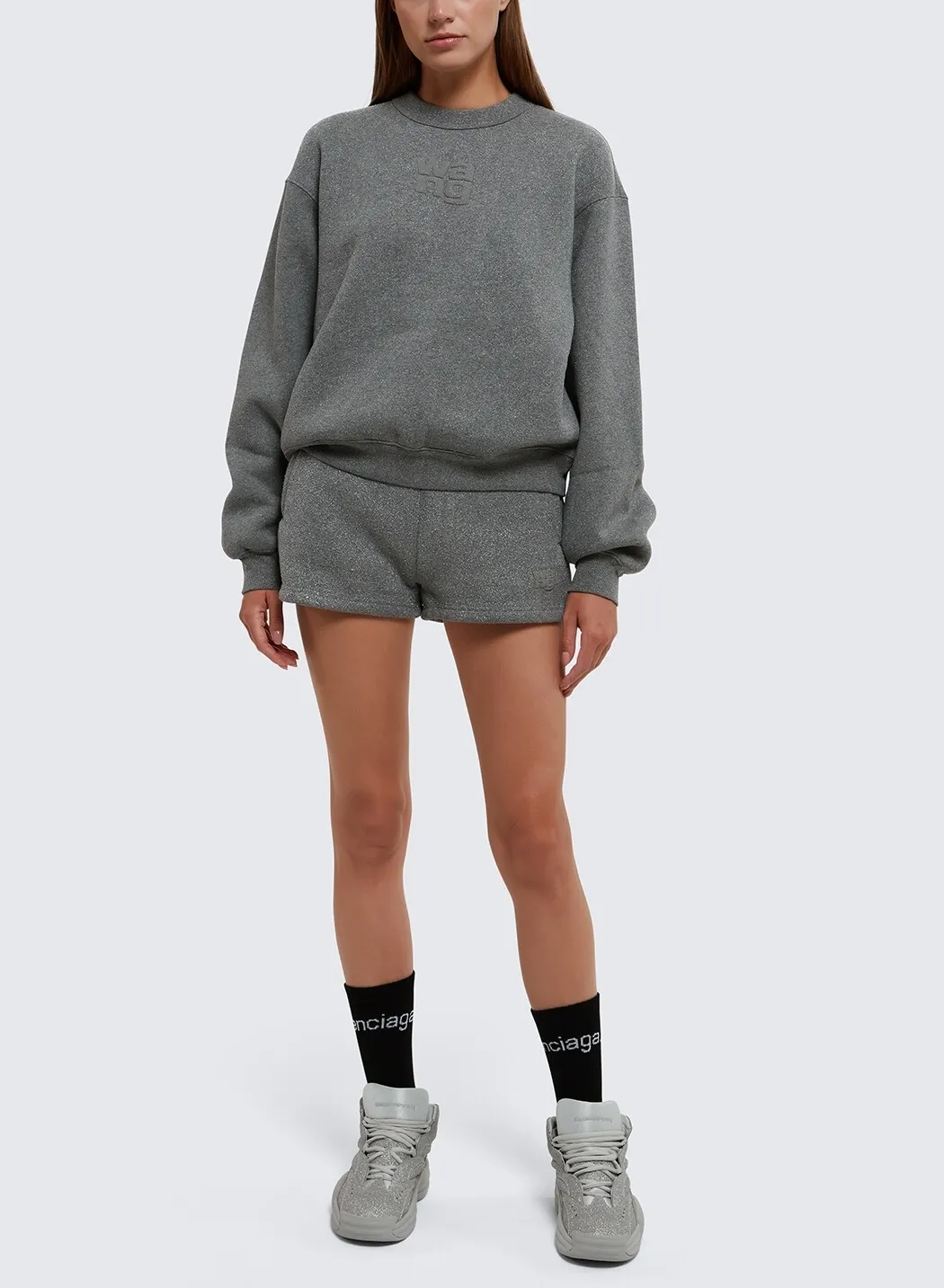 Alexander Wang  |Crew Neck Cotton Logo Hoodies & Sweatshirts