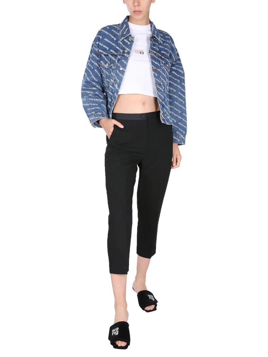 Alexander Wang Logo All-Over Printed Denim Jacket