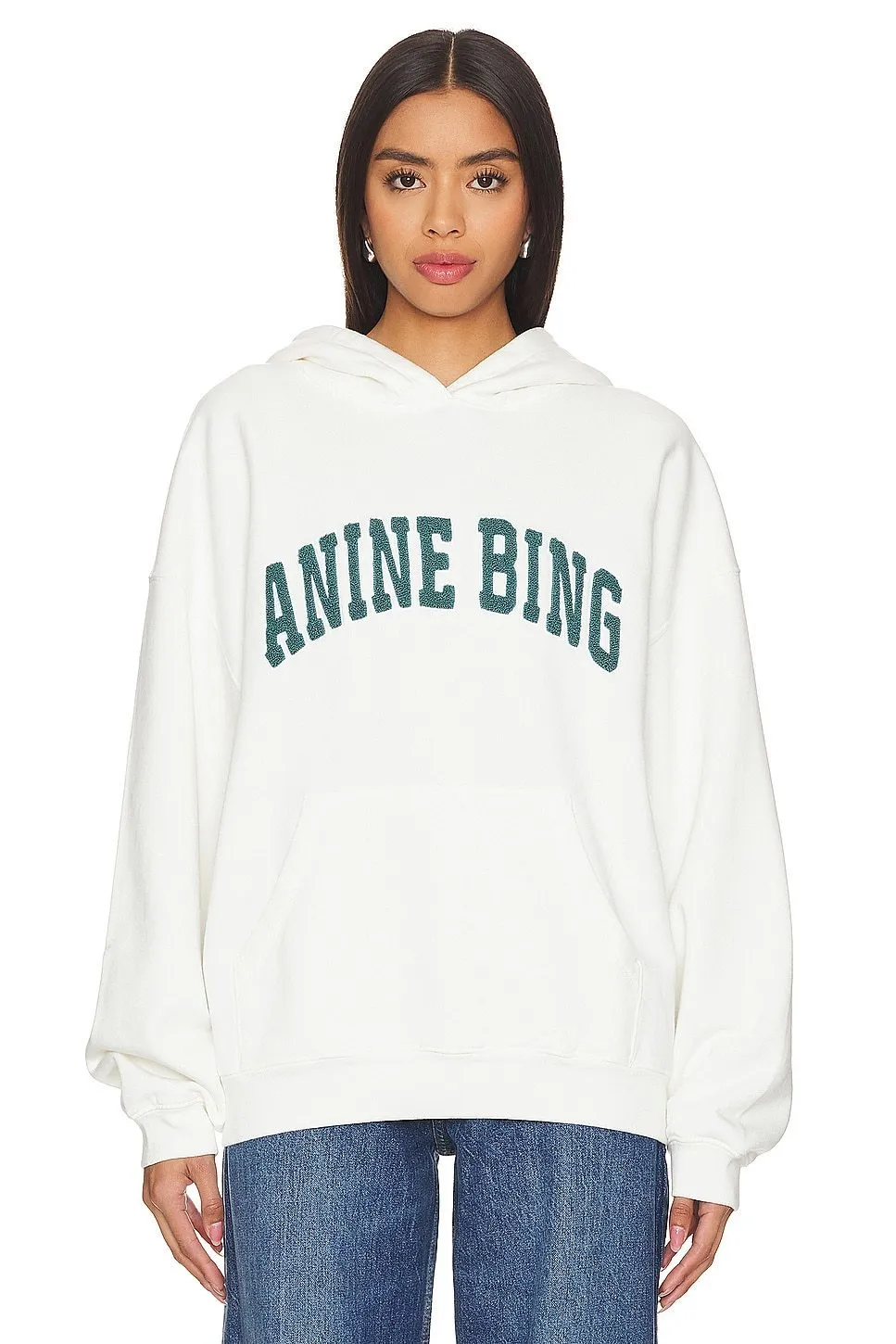 ANINE BING  |Long Sleeves Cotton Logo Hoodies & Sweatshirts