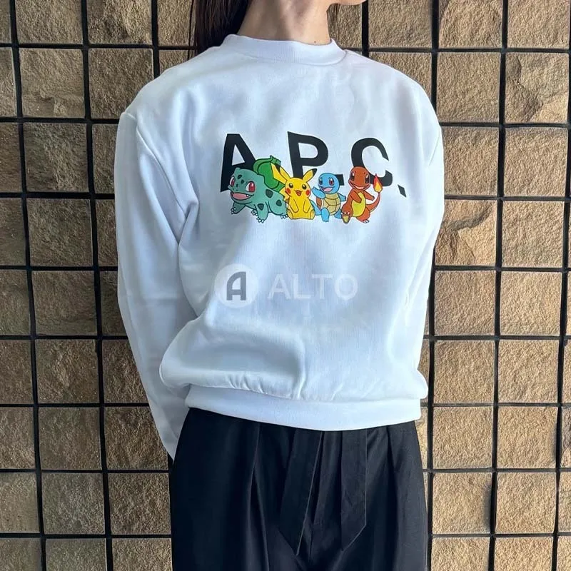 A.P.C.  |Crew Neck Collaboration Long Sleeves Plain Cotton Logo