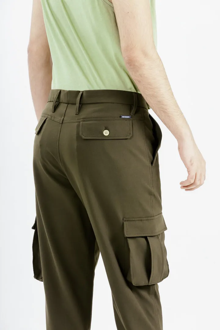 Army Olive Stretch Cargo Pants