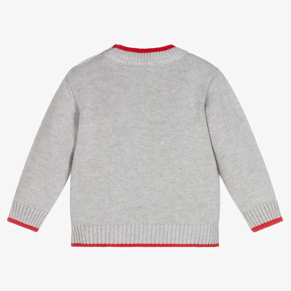 Baby Boys Grey Cotton Sweater