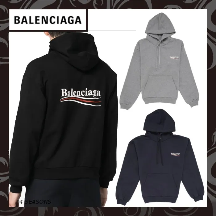 BALENCIAGA  |Long Sleeves Plain Cotton Logo Luxury