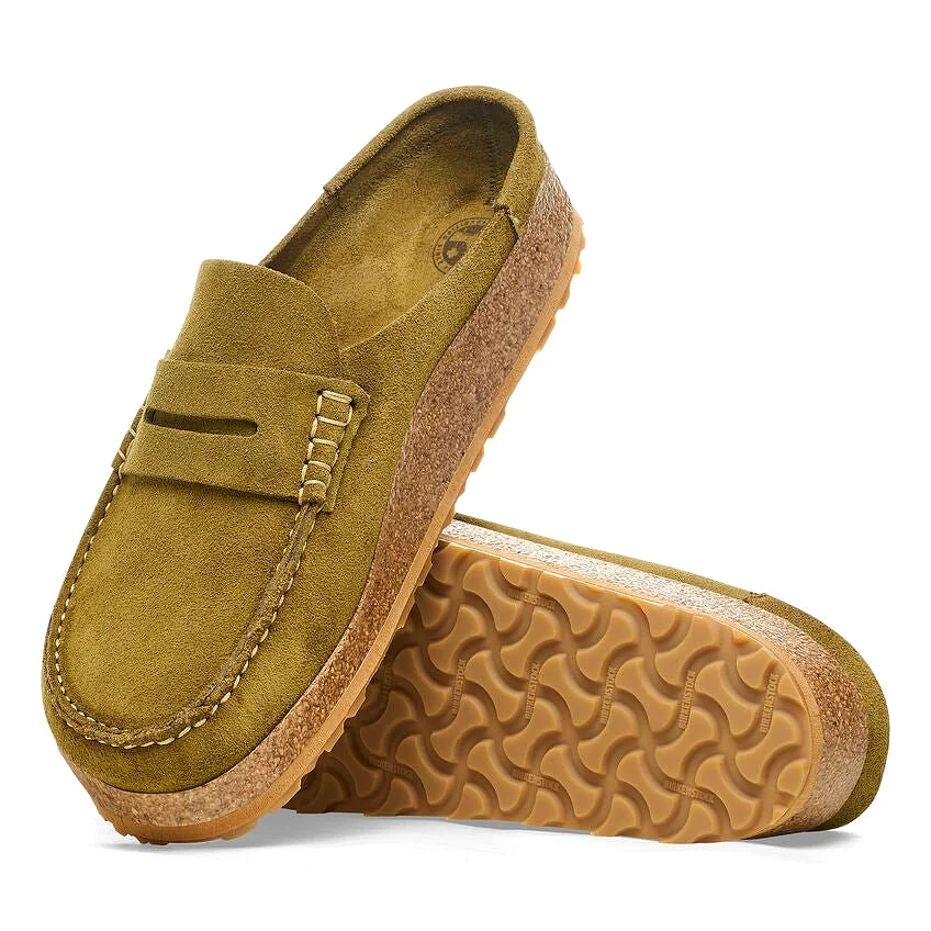 Birkenstock Naples Suede Leather clog Pine Green