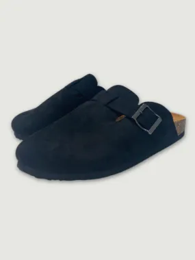 Black Buckle Slip Ons