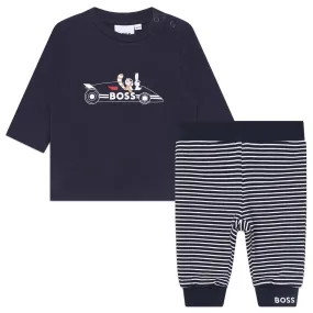 BOYS T-SHIRT + PANTS NAVY SET