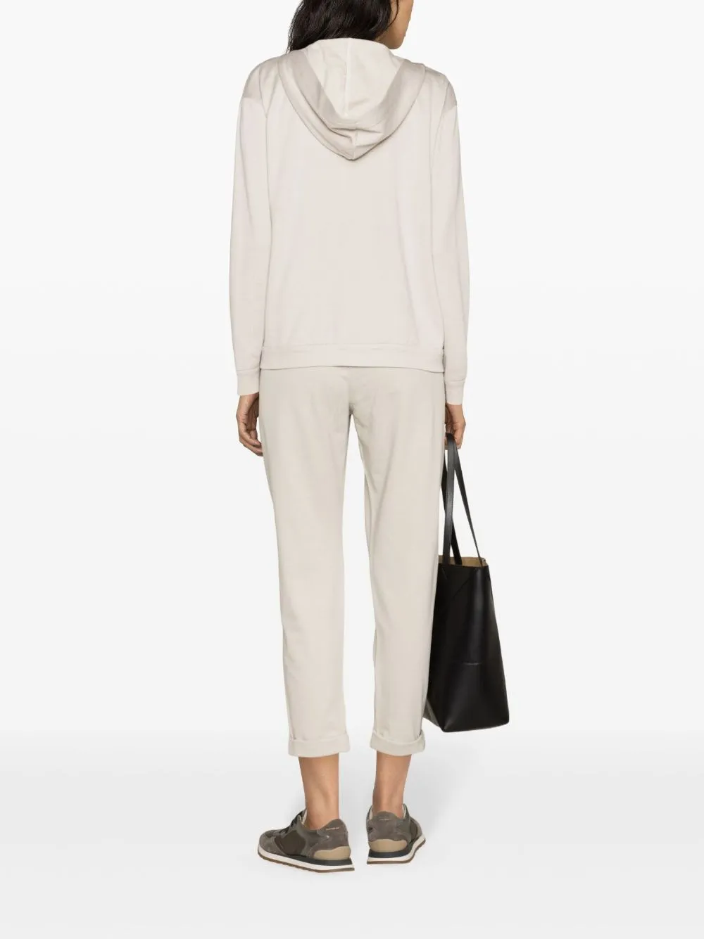 BRUNELLO CUCINELLI  |Silk Long Sleeves Plain Cotton Hoodies & Sweatshirts