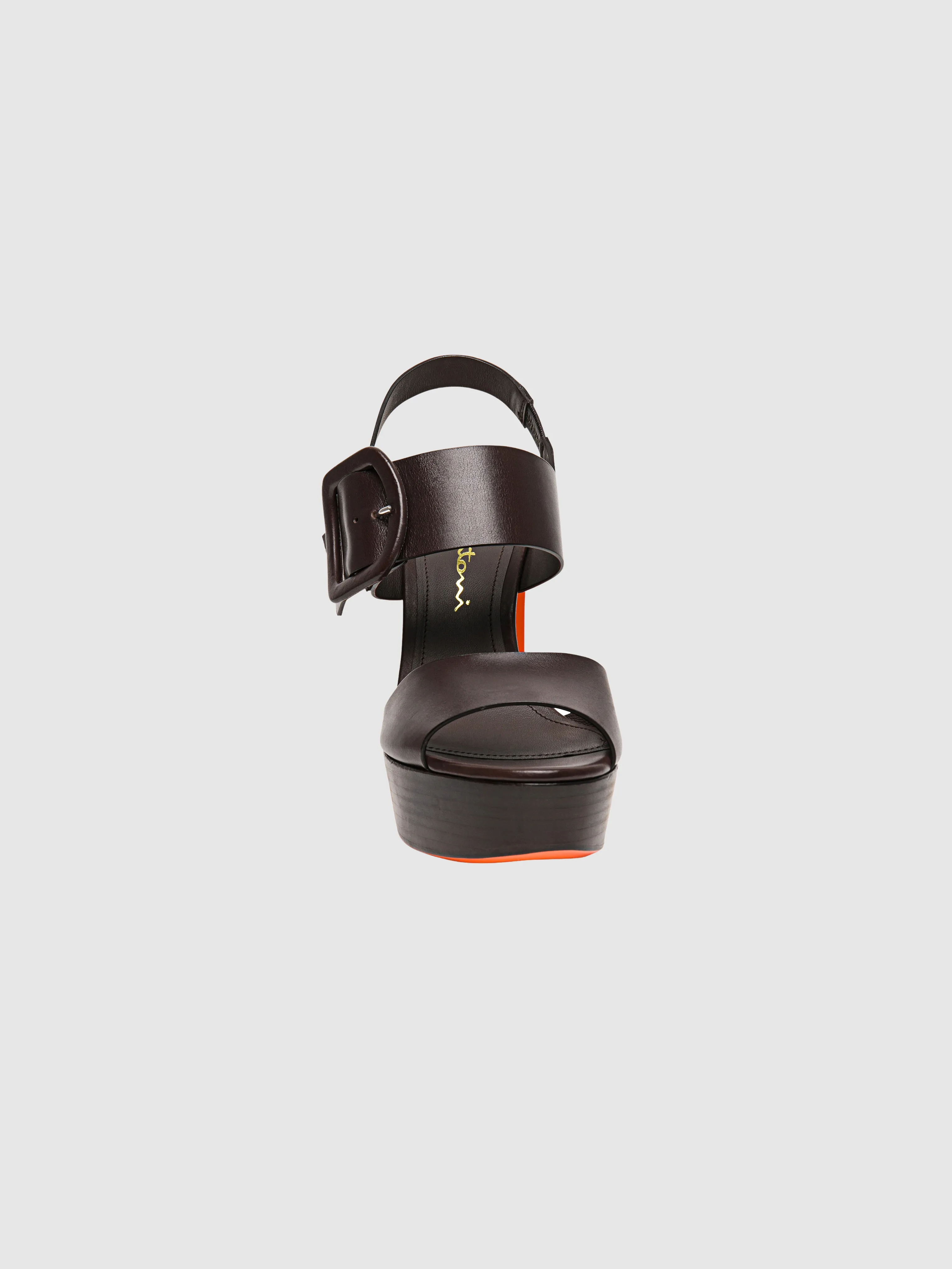 Bruxel Chocolate Leather Platform Sandal