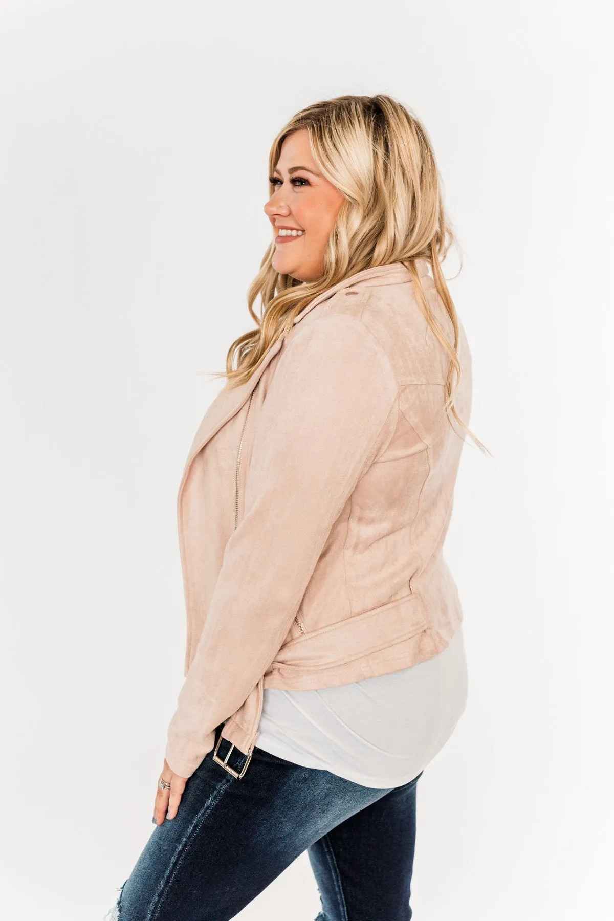 Came Here To Conquer Lightweight Jacket- Light Blush