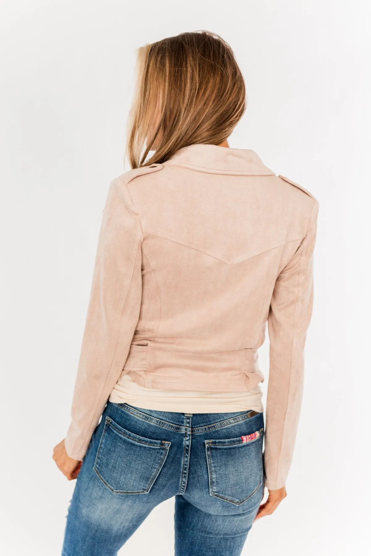 Came Here To Conquer Lightweight Jacket- Light Blush