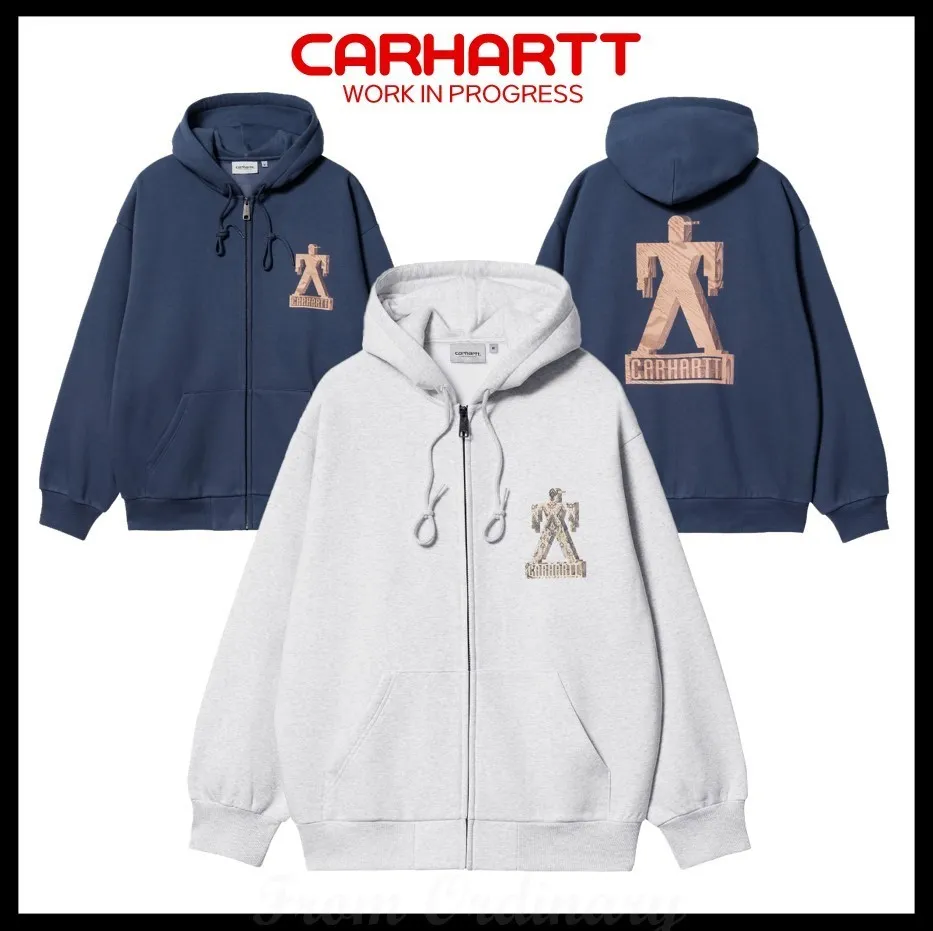 Carhartt  |Logo Long Sleeves Street Style Hoodies