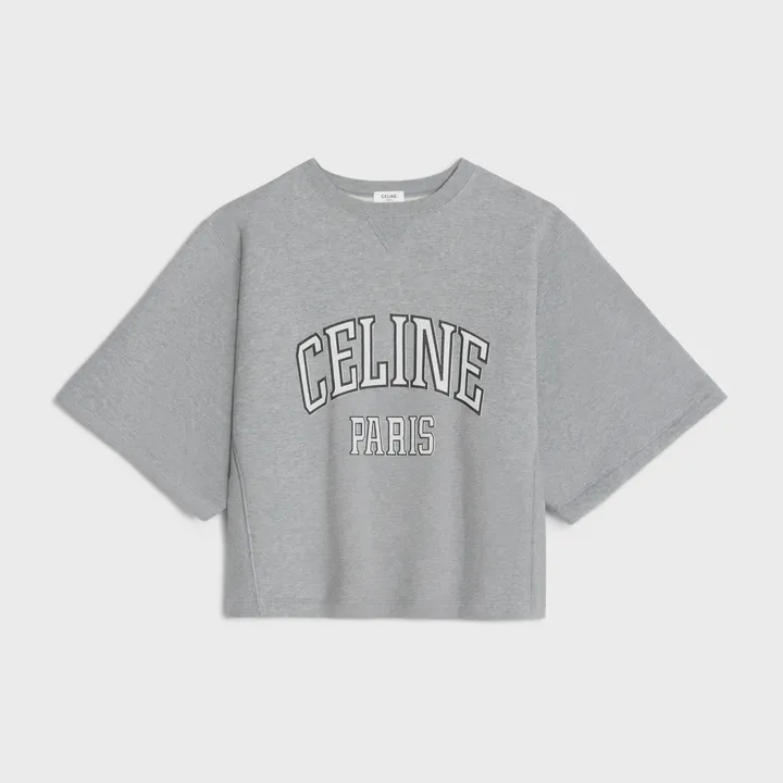 CELINE  |Crew Neck Plain Cotton Short Sleeves Logo