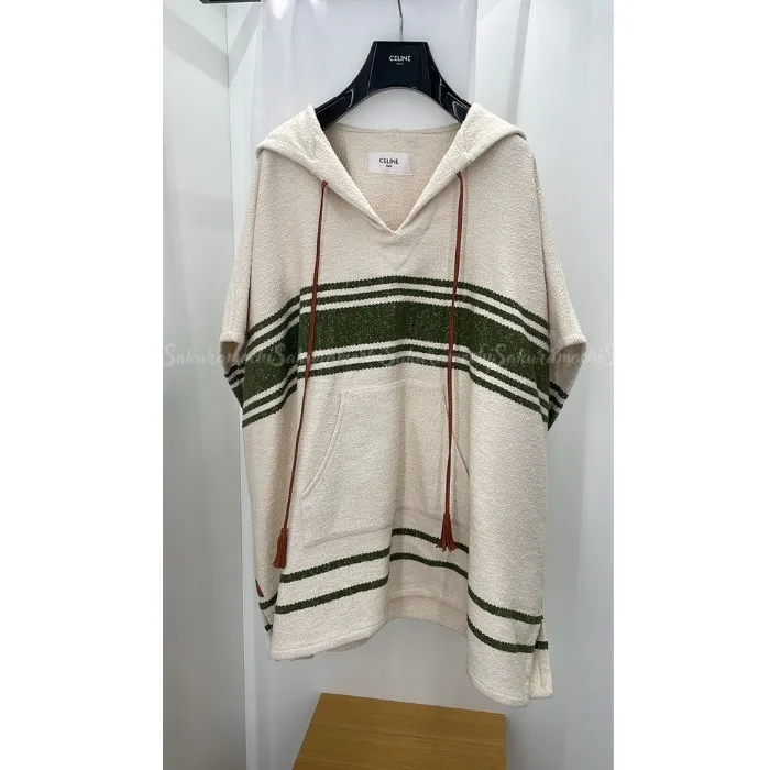 CELINE  |Stripes Short Sleeves Oversized Outlet Hoodies & Sweatshirts