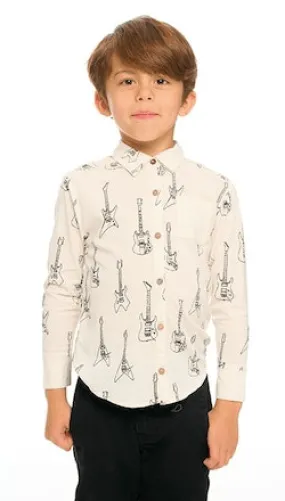 Chaser Kids Coastal Button Down Shirt in Salt