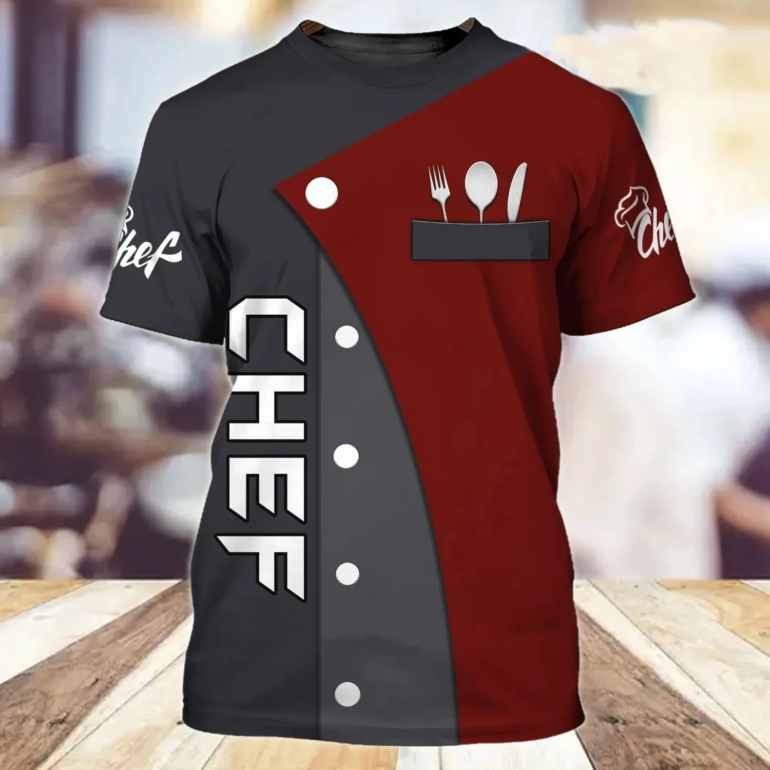 Chef T-shirts 3D Custom Printed O-Neck Oversized