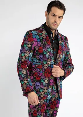 Claudio Lugli Men's Bright Skull Suit Jacket Black