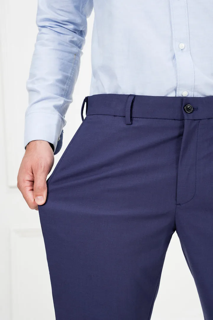 College Navy Merino Wool Pants