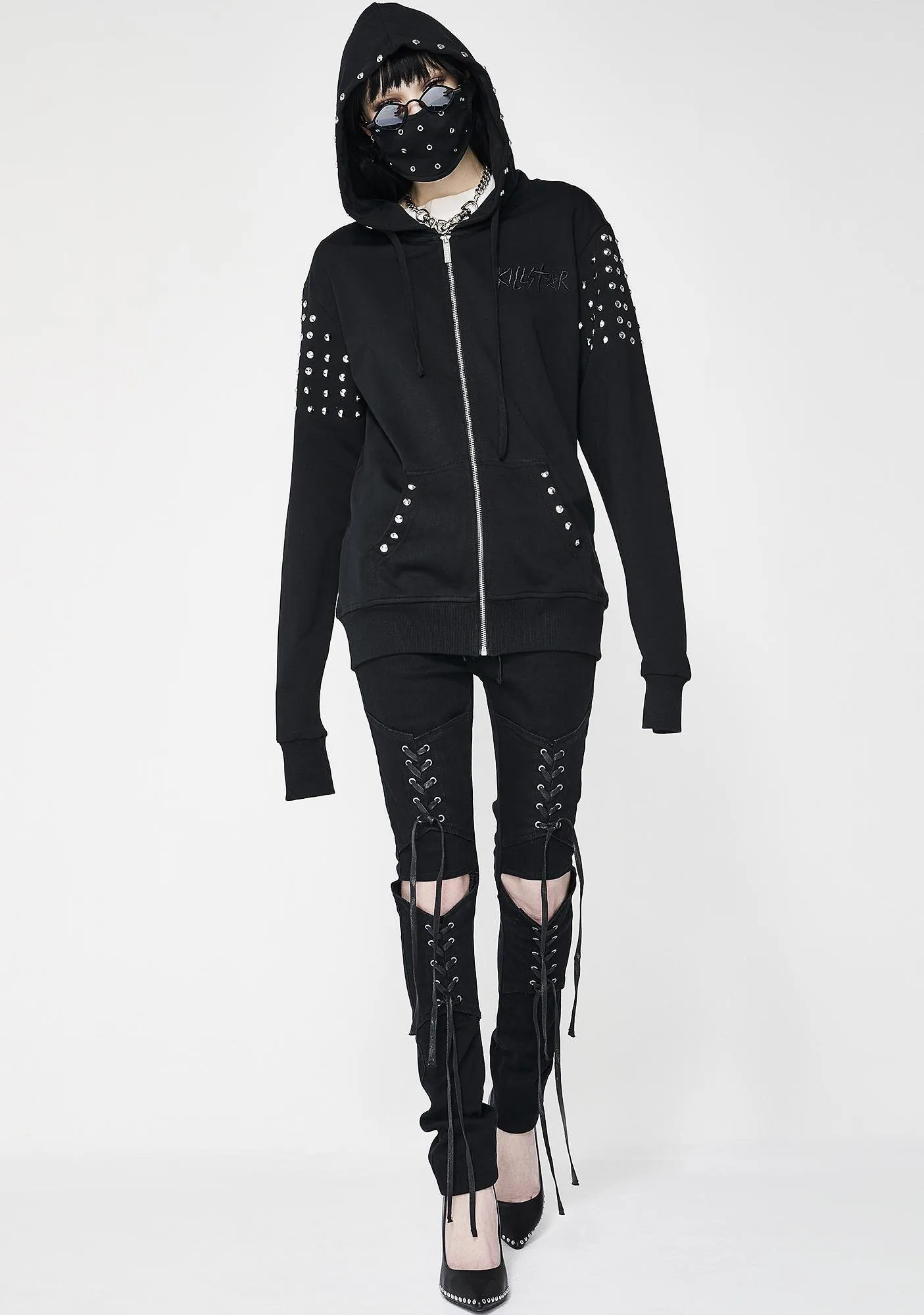 DOLLS KILL  |Studded Long Sleeves Plain Cotton Medium