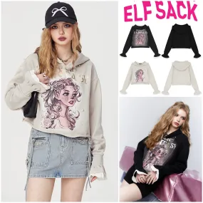 ELF SACK  |Long Sleeves Plain Cotton Hoodies & Sweatshirts