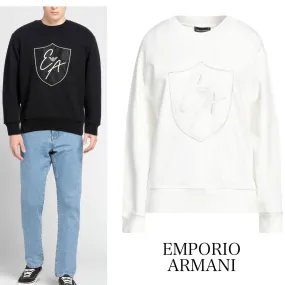 EMPORIO ARMANI  |Unisex Sweat Long Sleeves Plain Cotton Logo