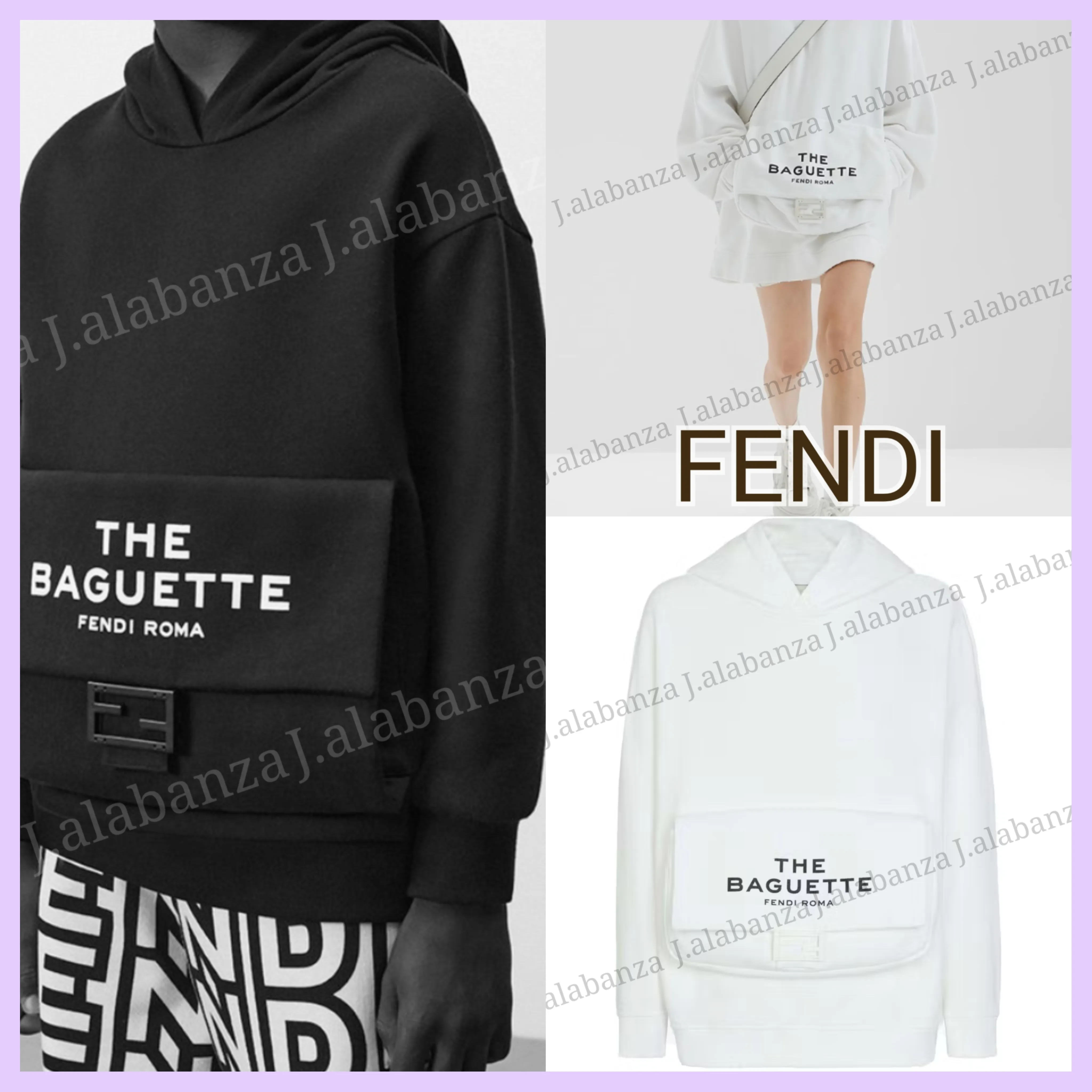 FENDI  |Collaboration Long Sleeves Plain Oversized Logo