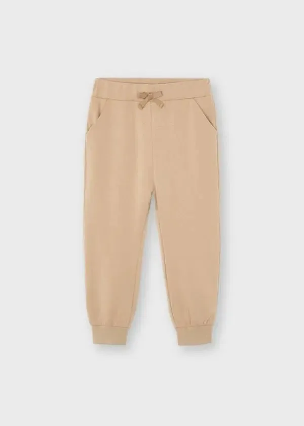 Fleece jogger pants for girl - Camel