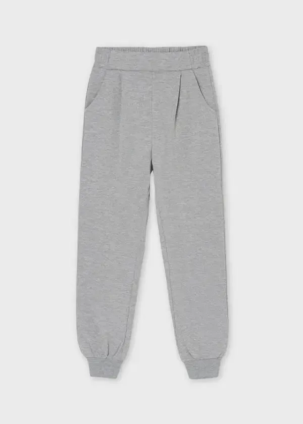 Fleece jogger pants for teen girl - Steel