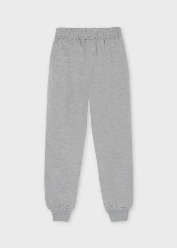 Fleece jogger pants for teen girl - Steel