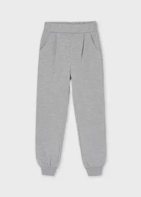 Fleece jogger pants for teen girl - Steel