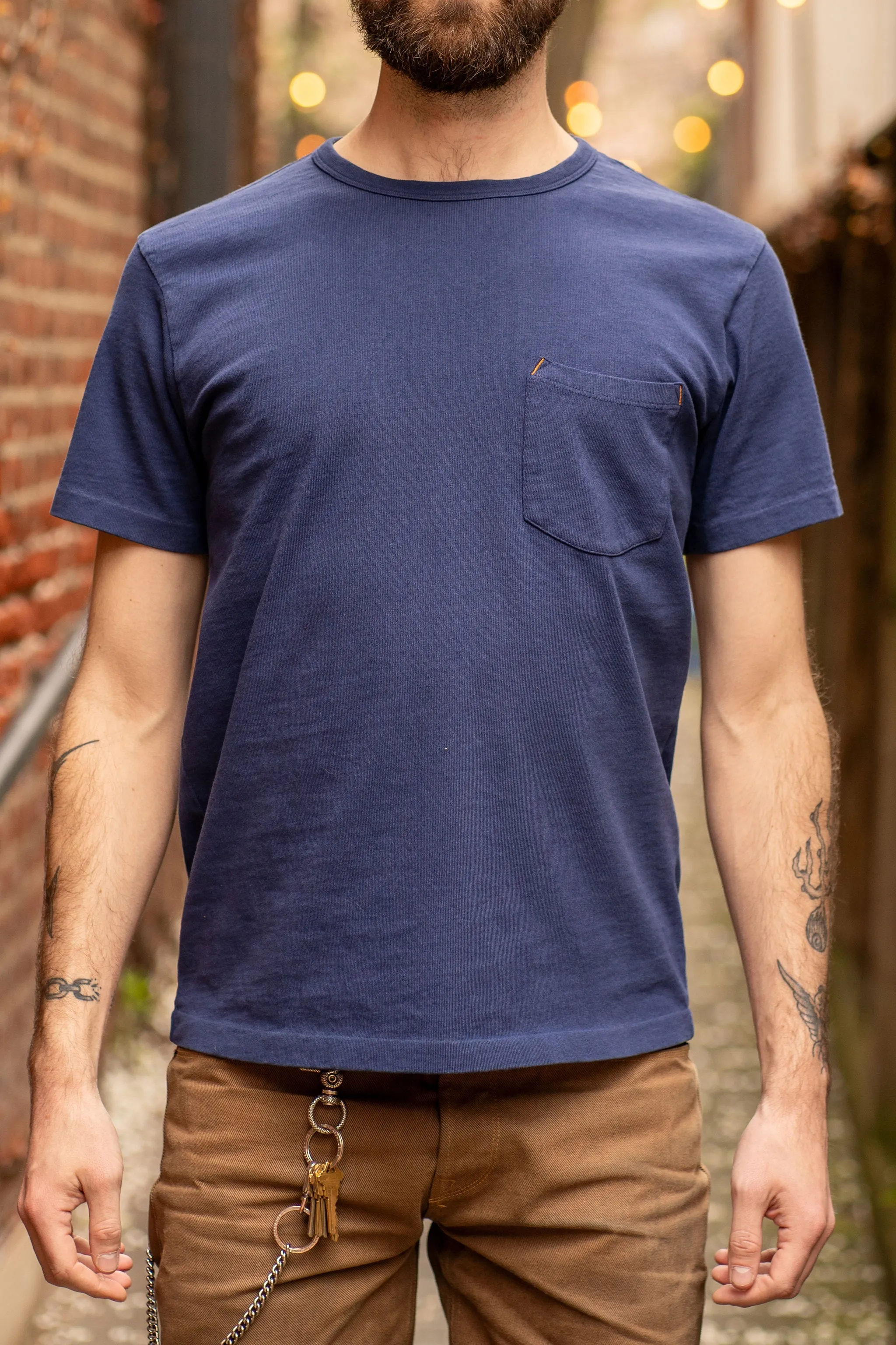 Freenote Cloth 13oz Pocket T-Shirt - Navy