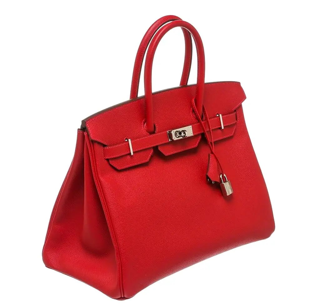 GENUINE Leather Amanda Togo padlock Bag RED 35