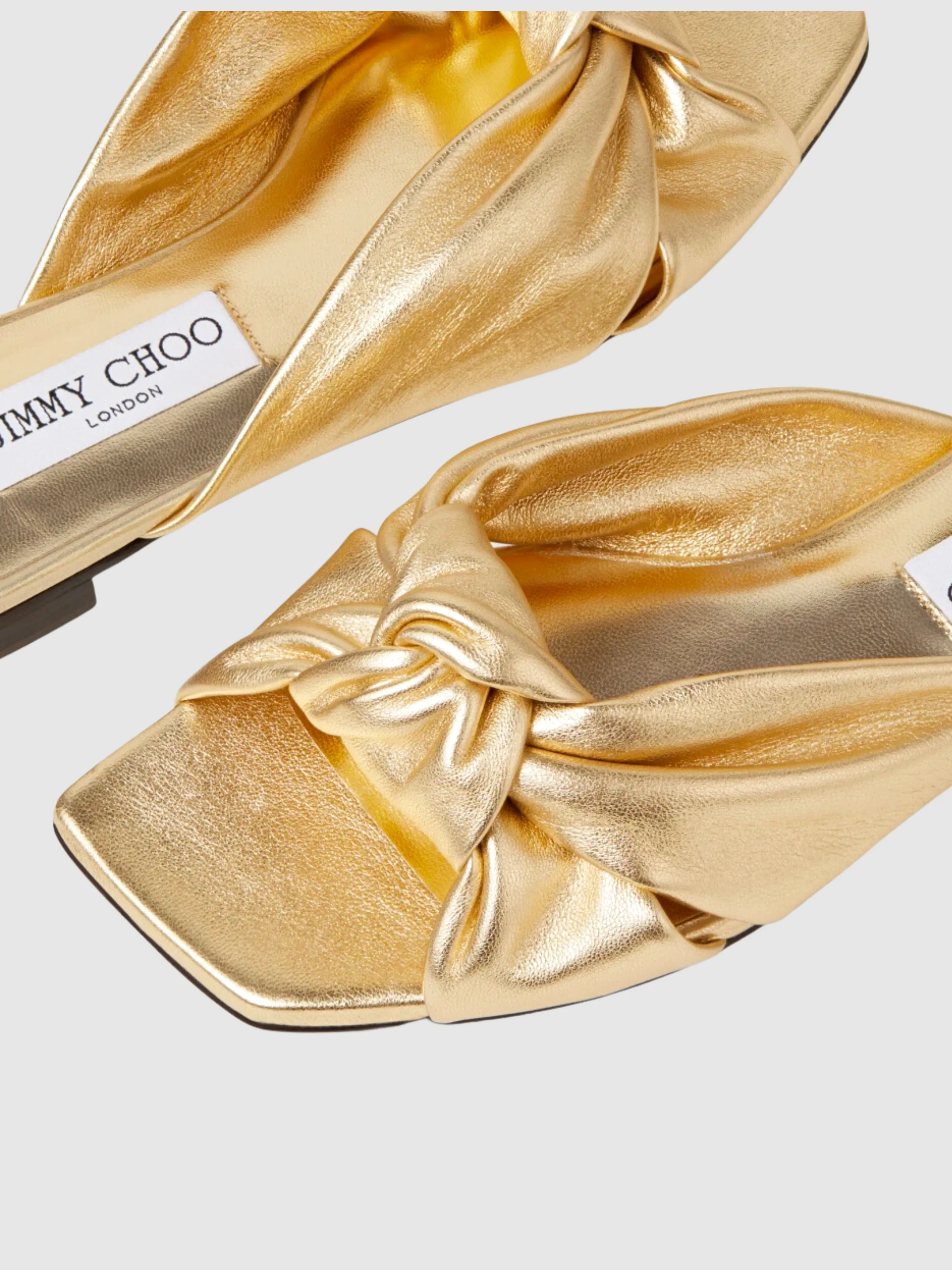 Gold Leather Avenue Knot Flat