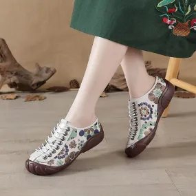 Handmade Hollow Leather Flats: RV154 Women's Casual Shoes Sneakers