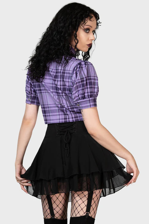 Haylee Ribbon Shirt-Ppl Tartan