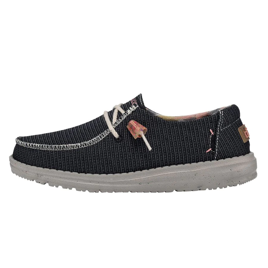 Hey Dude Womens Wendy Eco Sox Slip On Shoes- Black