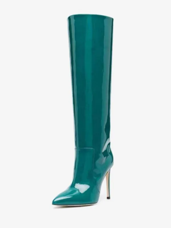 High Heel Boots Women Pointed Toe Knee High Boots