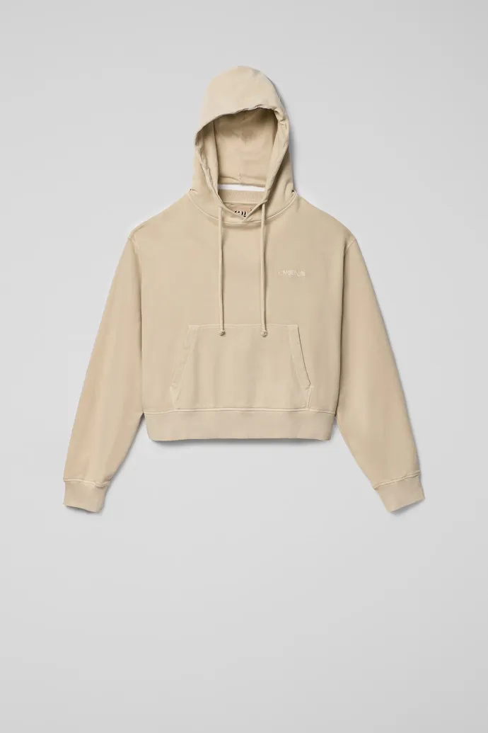 Hoodie Beige Cotton Hoodie