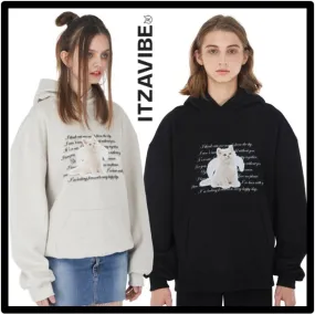 ITZAVIBE  |Unisex Street Style Logo Hoodies & Sweatshirts