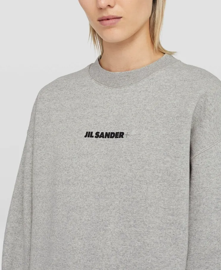 Jil Sander  |Crew Neck Long Sleeves Cotton Logo Hoodies & Sweatshirts