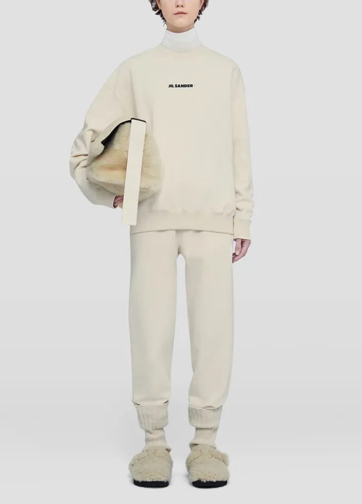 Jil Sander  |Crew Neck Long Sleeves Cotton Logo Hoodies & Sweatshirts