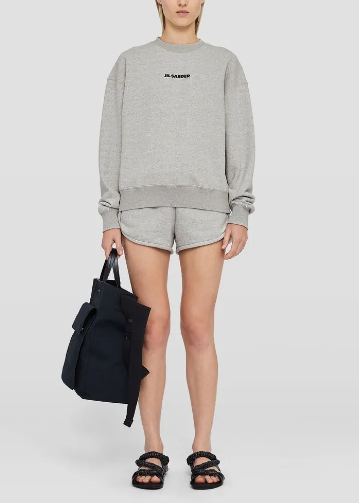 Jil Sander  |Crew Neck Long Sleeves Cotton Logo Hoodies & Sweatshirts