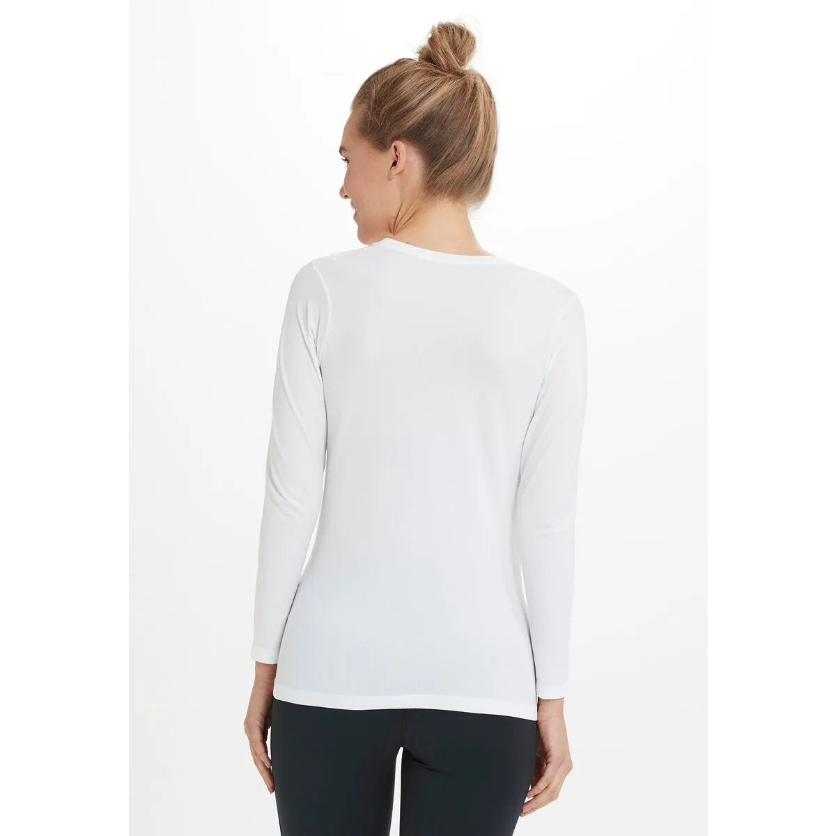 Julee Womenswear Loose Fit Long Sleeve Seamless Tee - White