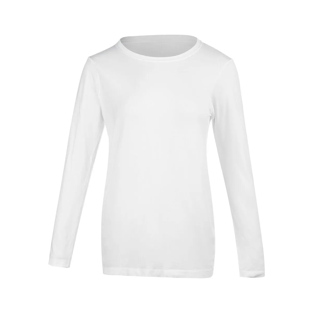 Julee Womenswear Loose Fit Long Sleeve Seamless Tee - White