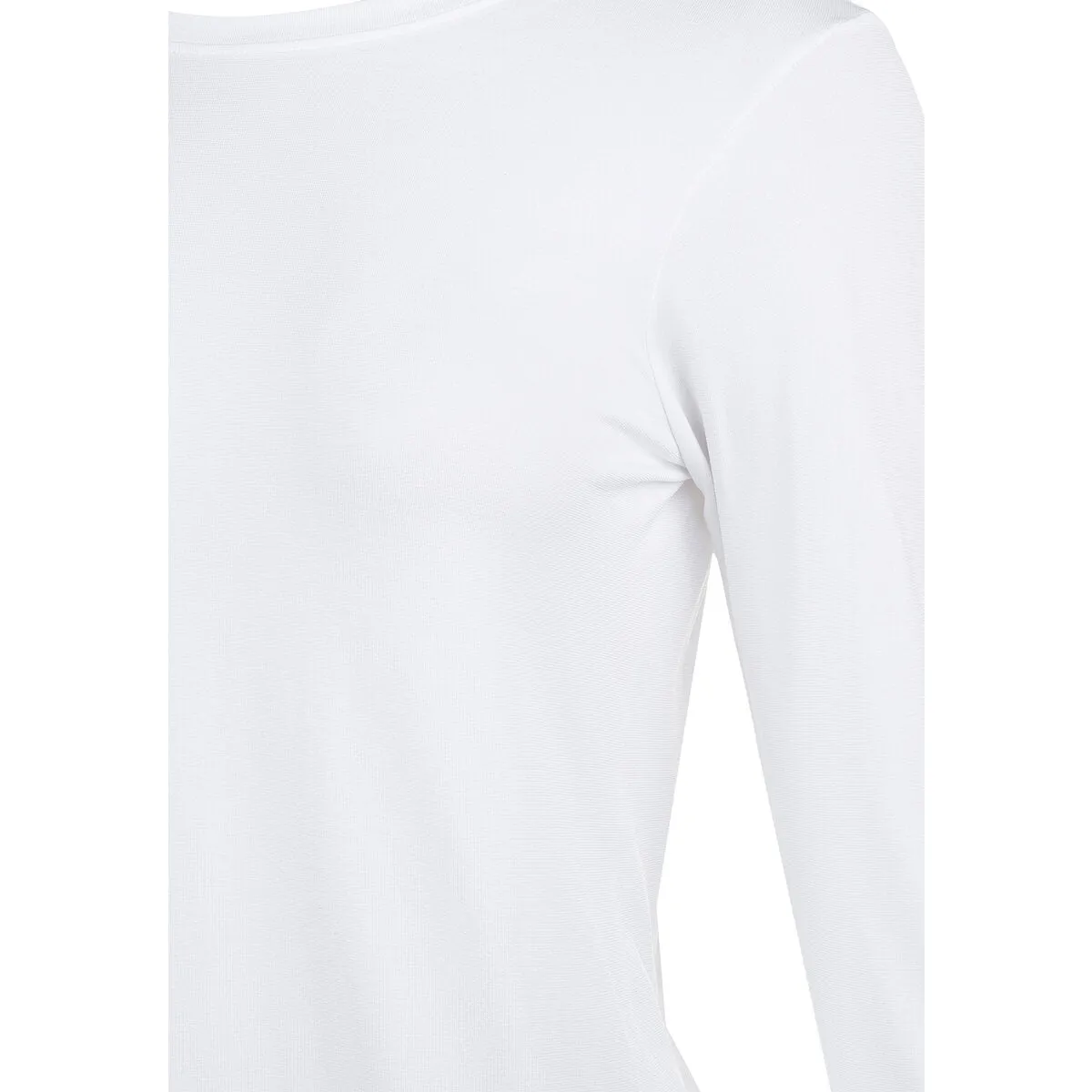 Julee Womenswear Loose Fit Long Sleeve Seamless Tee - White