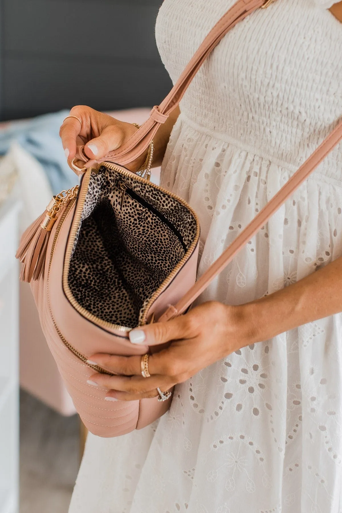 Keep It Chic Crossbody Purse- Blush